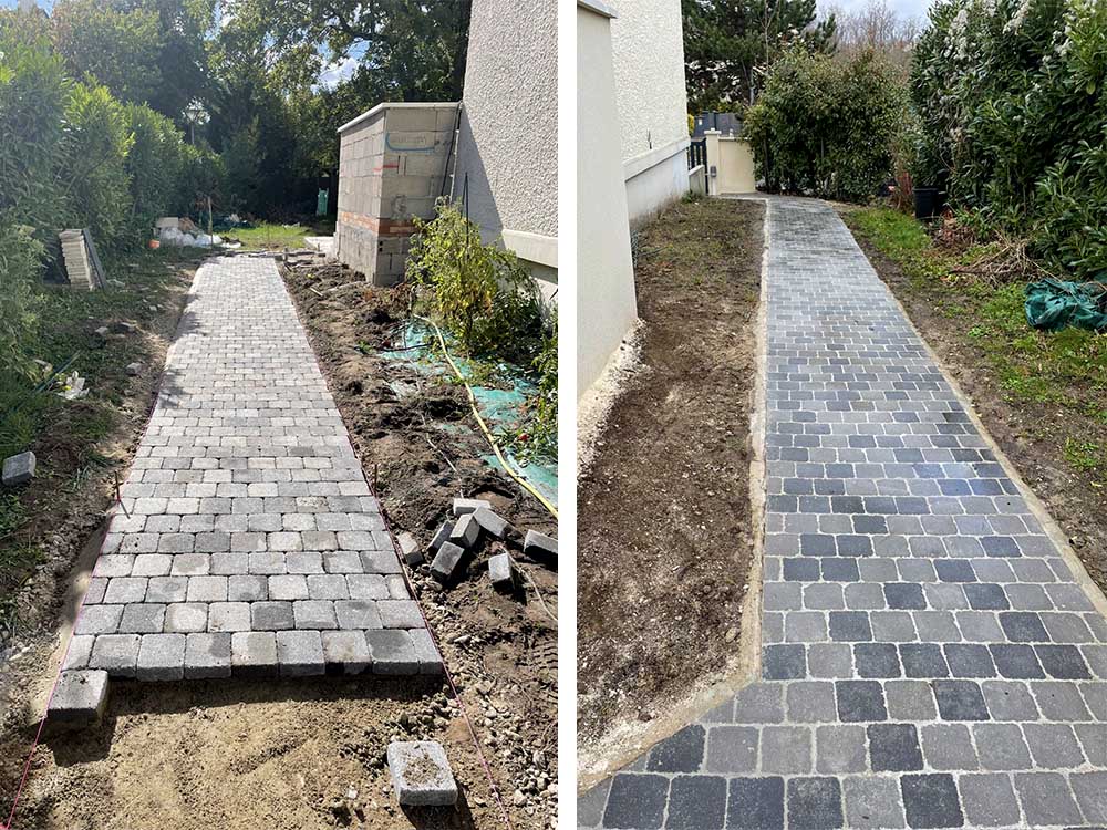Maçon Herblay 95520 –  Création pavage allée Herblay 95520